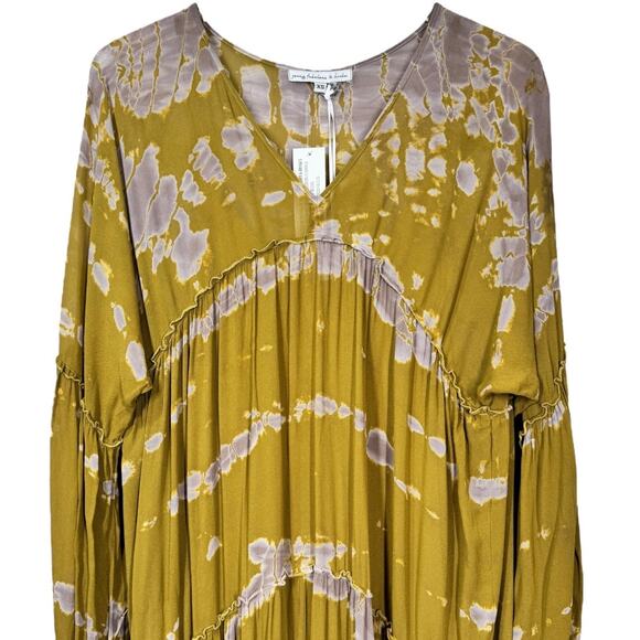 Young Fabulous And Broke Josette Tie Dye Maxi Dress XS New Long Sleeve NWT New - Picture 3 of 9